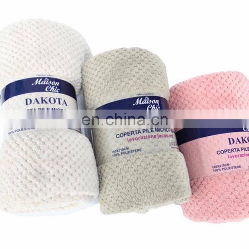 Factory Manufactured Super Soft Polyester Coral Fleece Travel Blanket