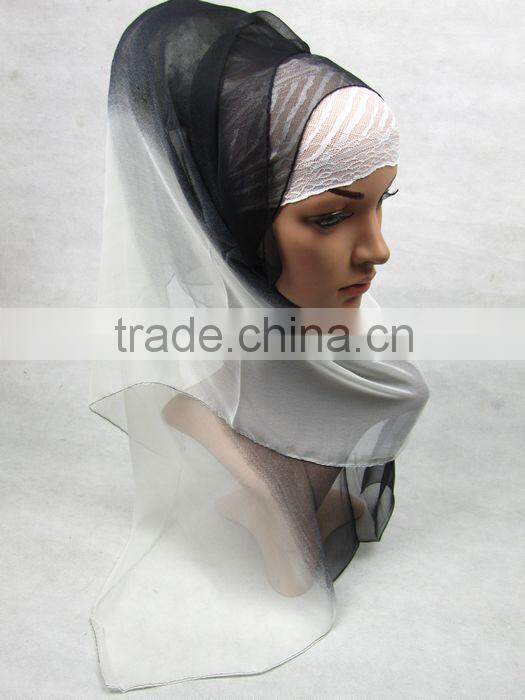 S587 printed silk Gradient newest islamic scarf