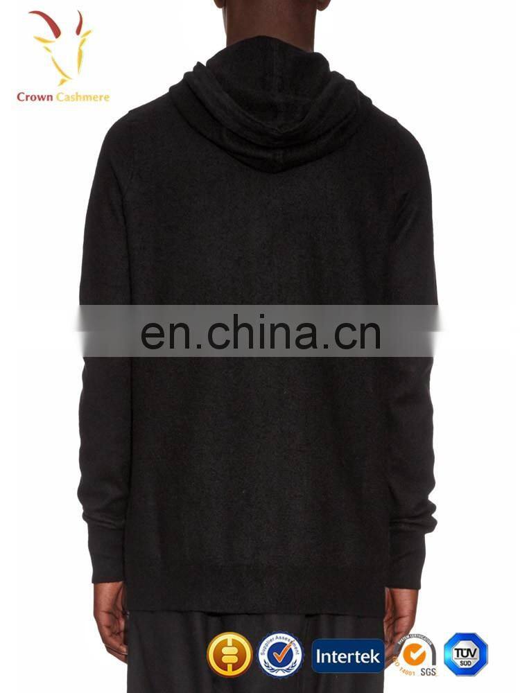 Men's zipper knitting pattern hooded cardigan Sweater