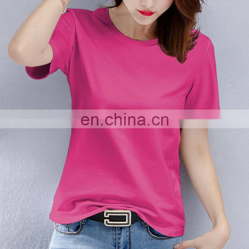 Manufacturer wholesale cotton solid color T-shirt short-sleeved loose top casual sports women's clothing