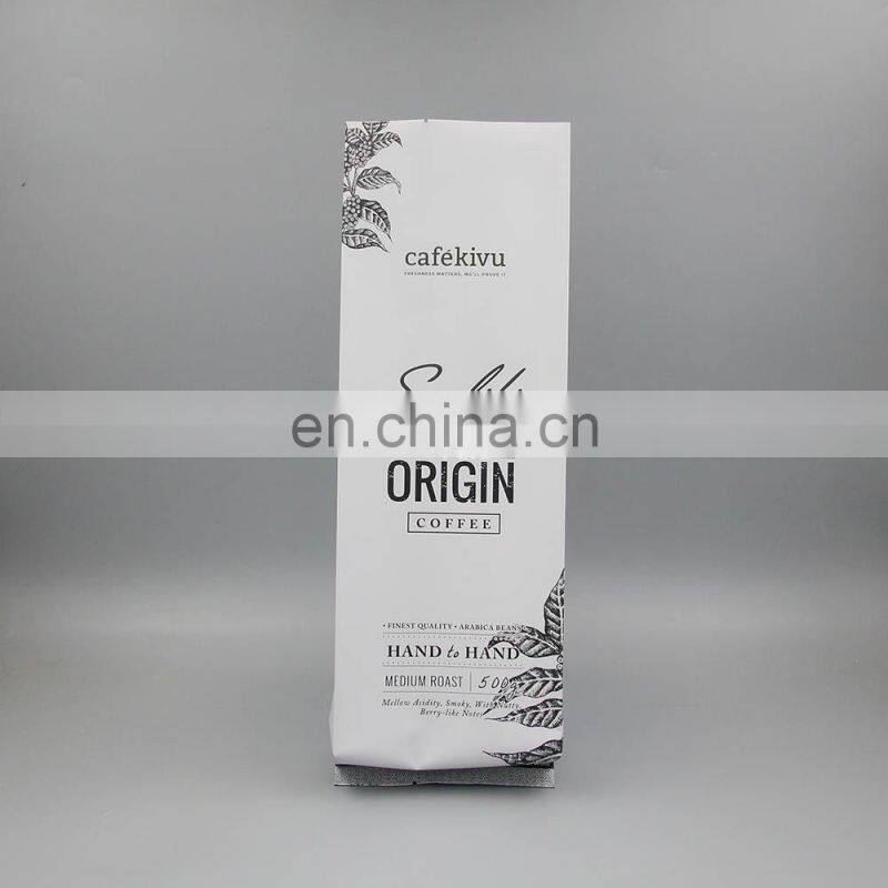 Coffee Bags With Valve Wholesale Hot Sale Classic Coffee Sachet Flat Bottom Bag With Zipper Valve Foil Food Grade Coffee Bags
