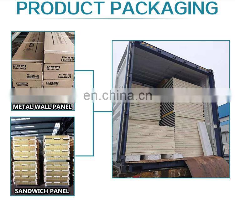 Low Cost Roofing Materials 0.5mm Steel Surface Insulated Interior PU / EPS Sandwich Roofing Panel