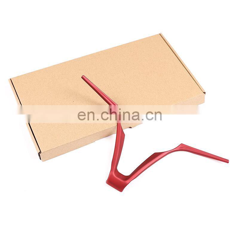 Red Carbon Fiber Style ABS Car Steering Wheel V Shape Decoration Frame Trim For Alfa Romeo Stelvio Giulia