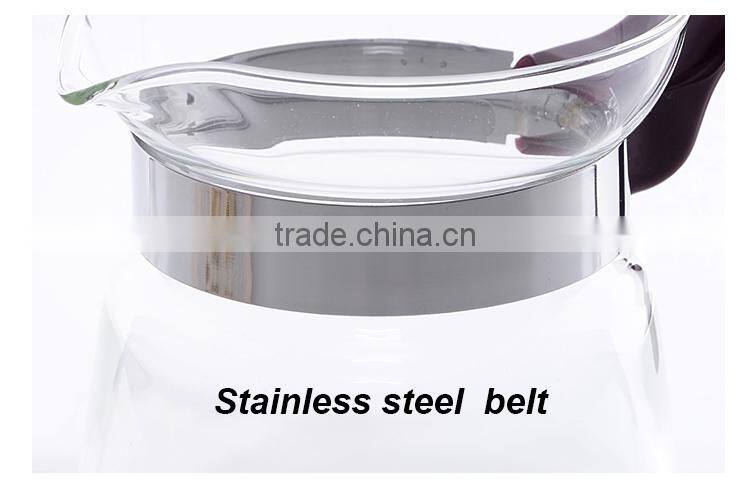 hand blown glass pitcher , glass pitcher with lid water pot 1000ml