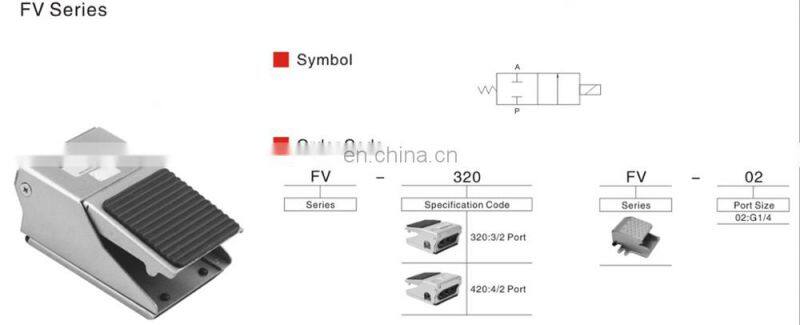 SNS FV Series high quality 3/2 pneumatic foot pedal valve