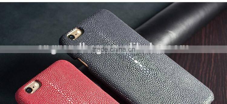 Luxury genuine polished stingray leather skin case for iphone 6 plus