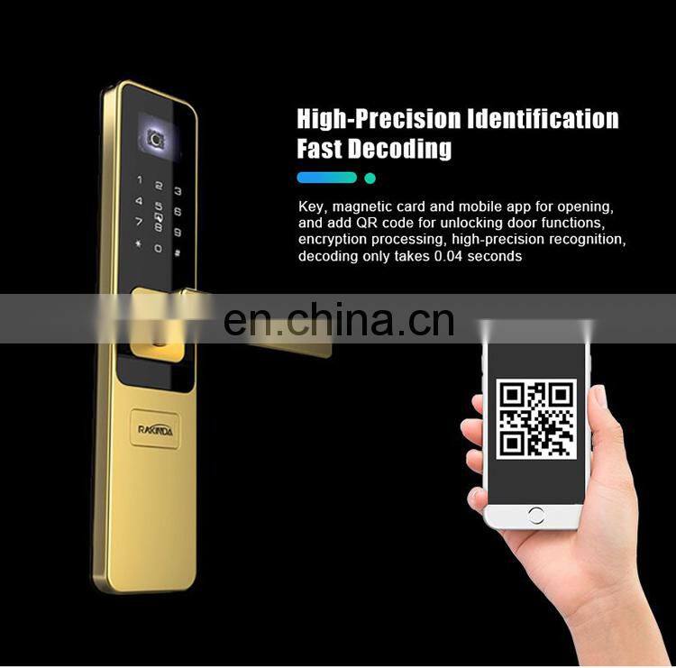 6063GB Aluminum Smart Door Lock with Barcode Scanner, Digital Password Touch Screen Door Lock, IC Card Door Locks