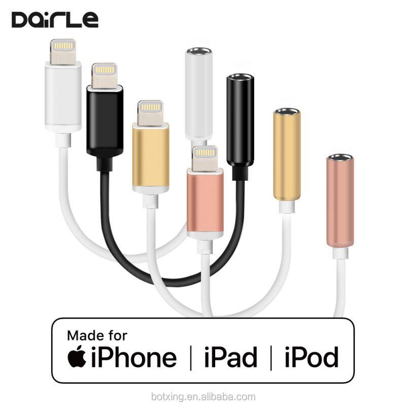 MFi certified 8pin to 3.5mm male headphone jack adapter stereo audio cable phone car aux cable for iPhone X,8,7Plus