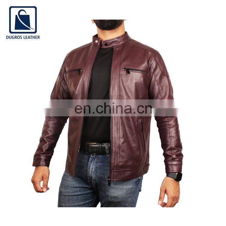 2021 Exclusive Range Hot Selling Zipper Closure Type Genuine Leather Jacket for Men