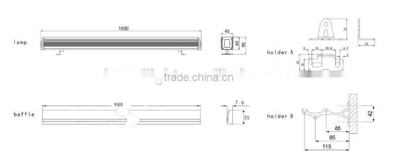 Replacement of 350W Halogen Lamp LED Outdoor Lighting RGB DMX 512 Wall Washer Light