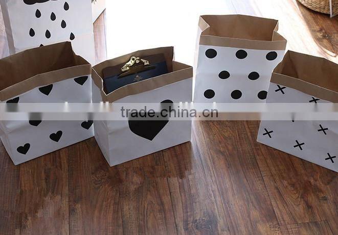 Kraft Paper Bag Sundries Storage Organizer Gift Bag Toy Bag