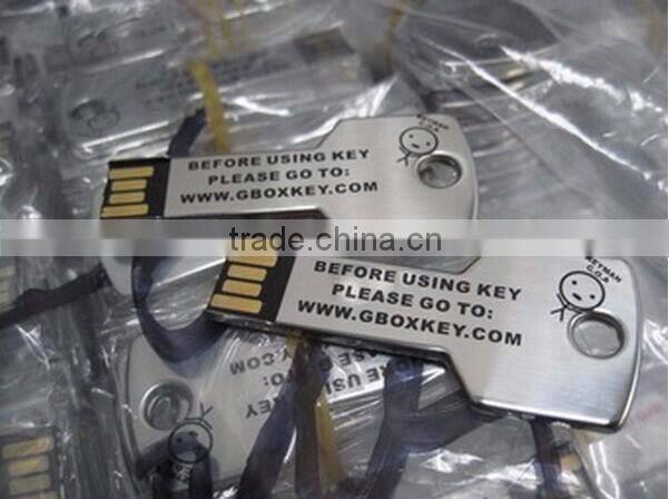 Alibaba Hot Item, Silver metal Key Chain USB with Keyring