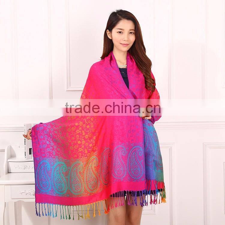 New Style Flower Antique Jacquard Paisley Shawl Scarf