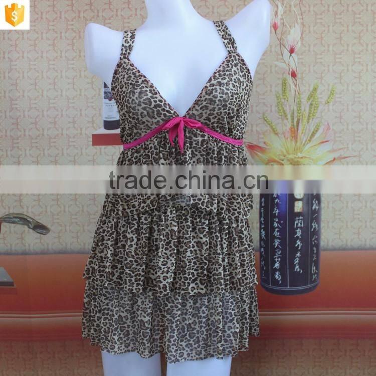 leopard printed mesh lingerie