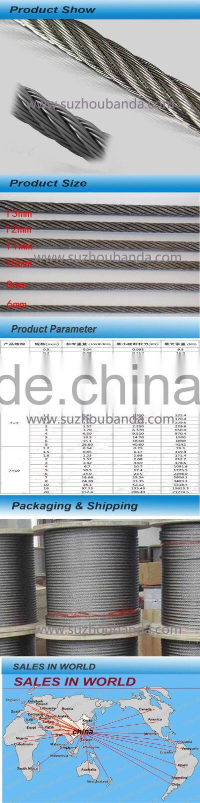 Elevator steel wire rope 8*19