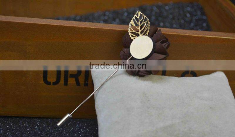 Men's Suits Flowers Brooches For Wedding Pin Up Insert Long Lapel Pins Vintage Mens Metal Leaf Brooches