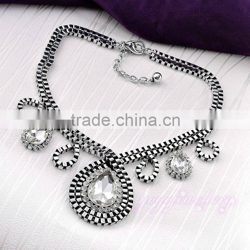 Wholesale rehinesone gold jewelry necklace design for girls