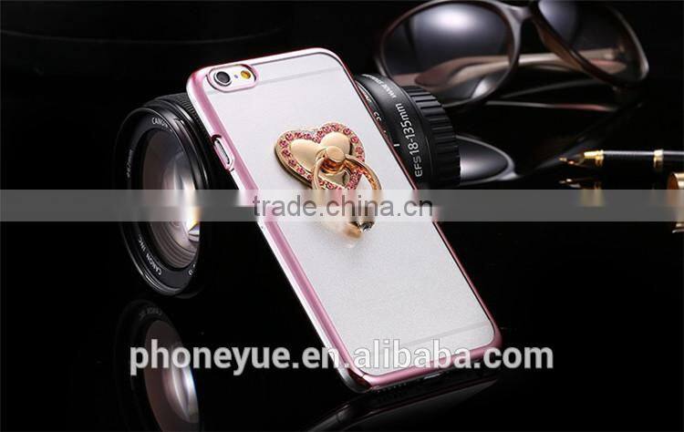 Luxury Finger Ring Phone Holer Plating Clear Phone Case For iphone6/6 Plus