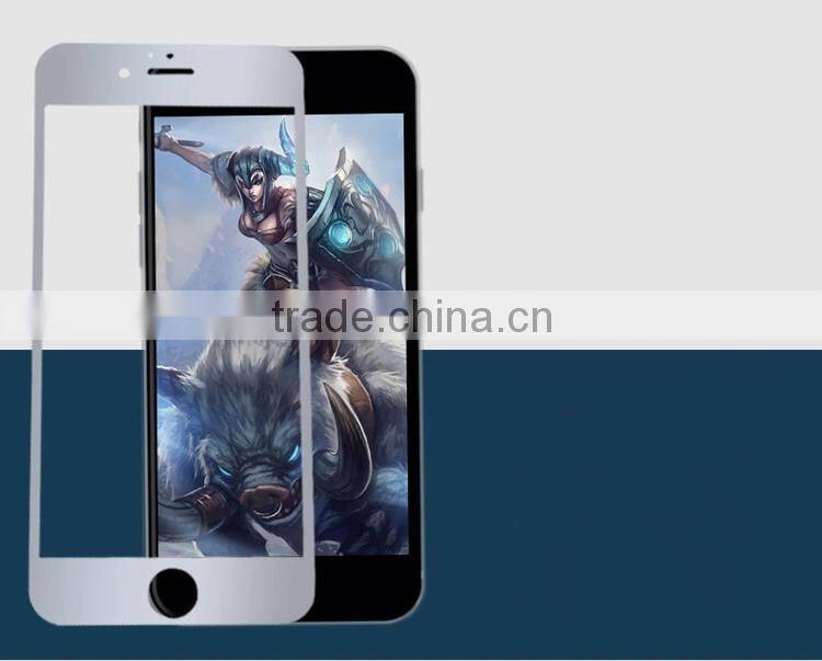 Color Full screen cover tempered glass screen protector for iphone 6, film for iphone 6 plus