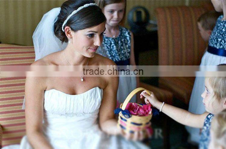 2015 Korea Style Snake Chain Clear Crystal Flower Hairband Bridal Hair Accessories