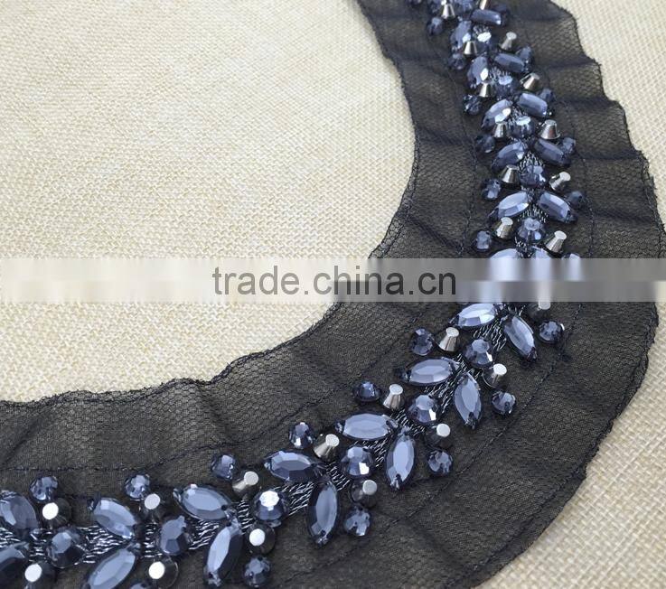 New arrival handmade embroidery beaded neckline for garments HY003