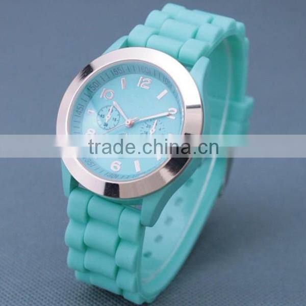 2015 Hot Japan quartz movt alloy case Colorful Silicon Watch