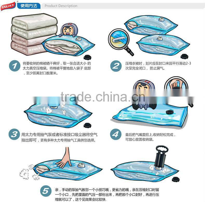 Vacuum bag for storage saving triple space