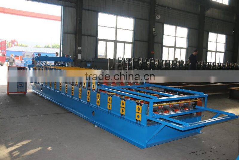 step tile and trapezoidal profile double layer making machine