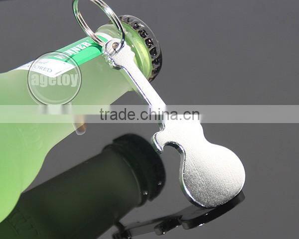 Anodizing Aluminum Guitar Shaped Pocket Creative Gift Metal Guitar Keychain Bottle Opener