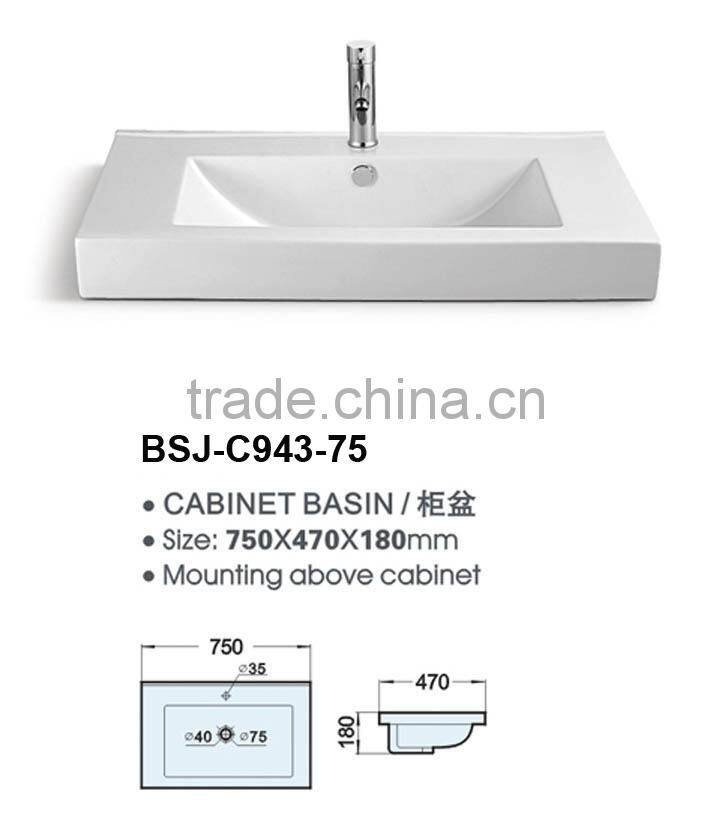 Ceramic cabinet basin(BSJ-C943-75)