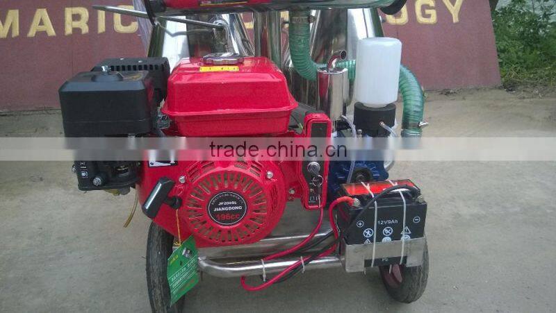 Stainless steel milking receiving tank support for milking machine