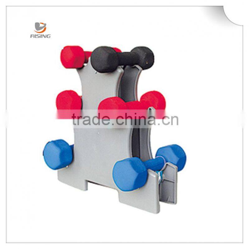 2015 factory outlet nantong factory manufactuer neoprene dumbbell set with rack