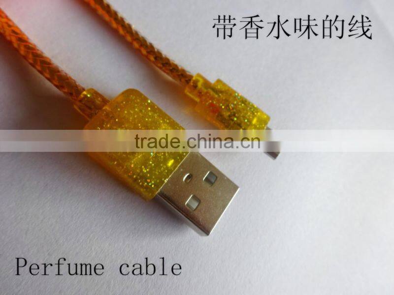 Crystal perfume micro cable for smartphone