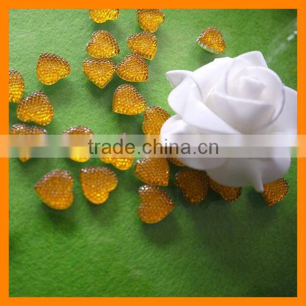 Cute Heart-Shaped Citrine Acrylic Rhinestone Beads