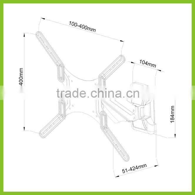 GS101M-SW VESA 400x400 Gas Spring Full Motion Slim Wall Mount
