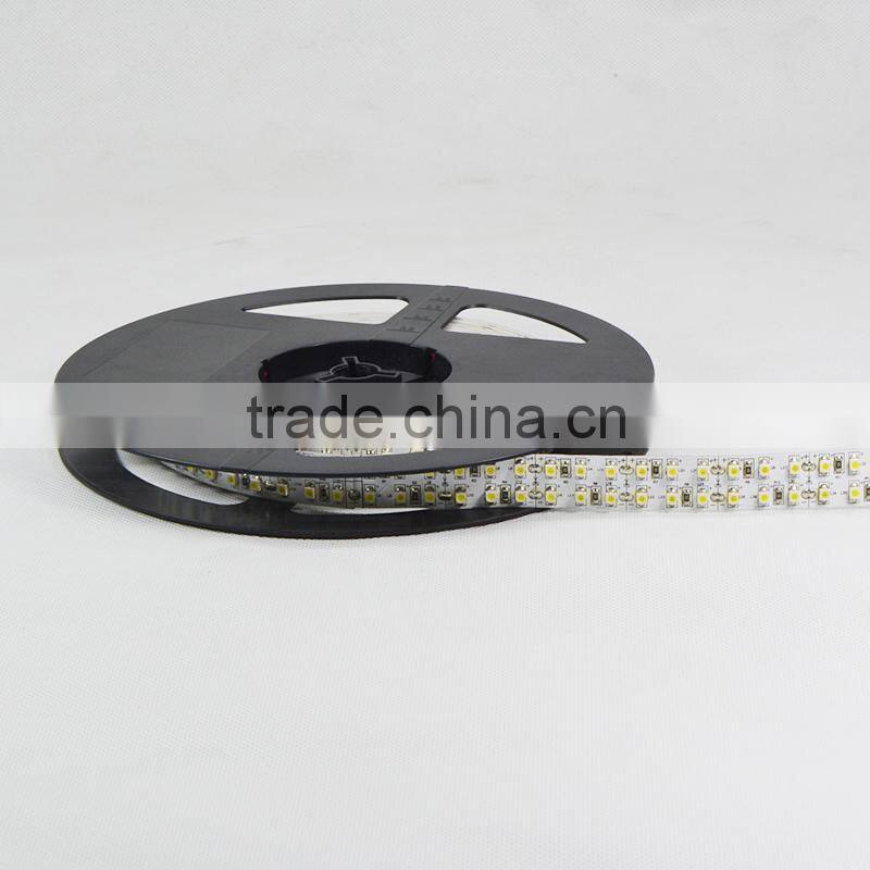 12V SMD 3528 240LED/M No-waterproof IP20 White 5 Meter/Reel 1200LED High Brightness CE RoHs Certificate Double Row Strip Light
