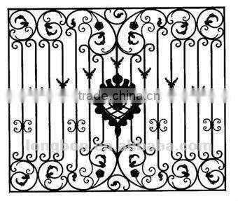 2015 top-selling security wrought iron window grill design