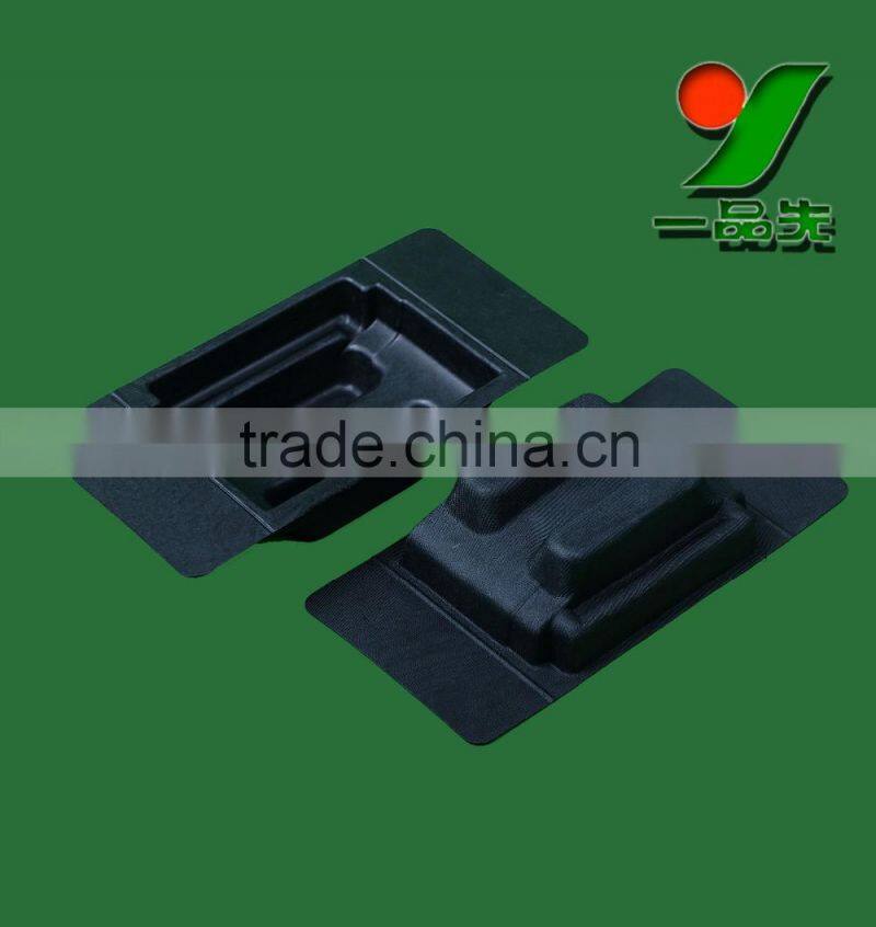 100% Biodegradable eco-sugarcane pulp headset packaging tray , electronics molded paper pulp packaging