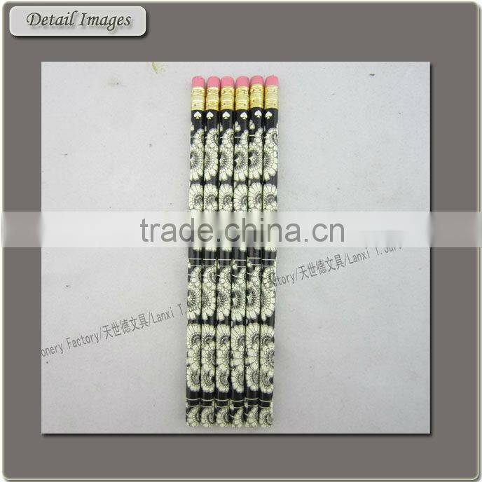 7 Inches HB Custom Printed Wooden Pencil With Eraser