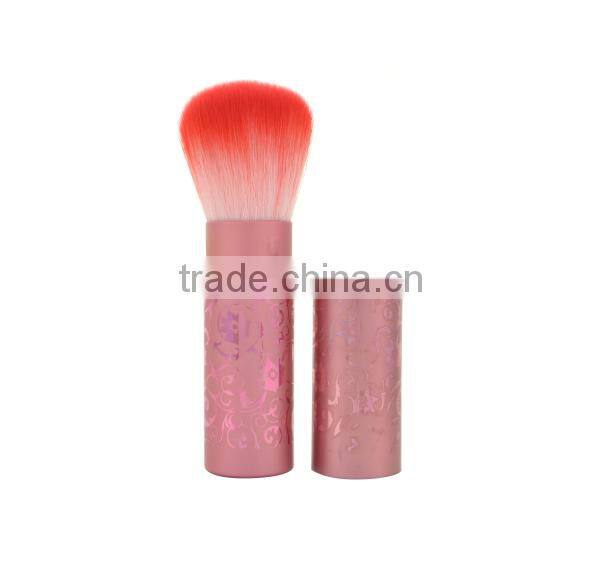 High-End Good Qualty Soft Synthetic Hair Retractable Makeup With Printed Flower