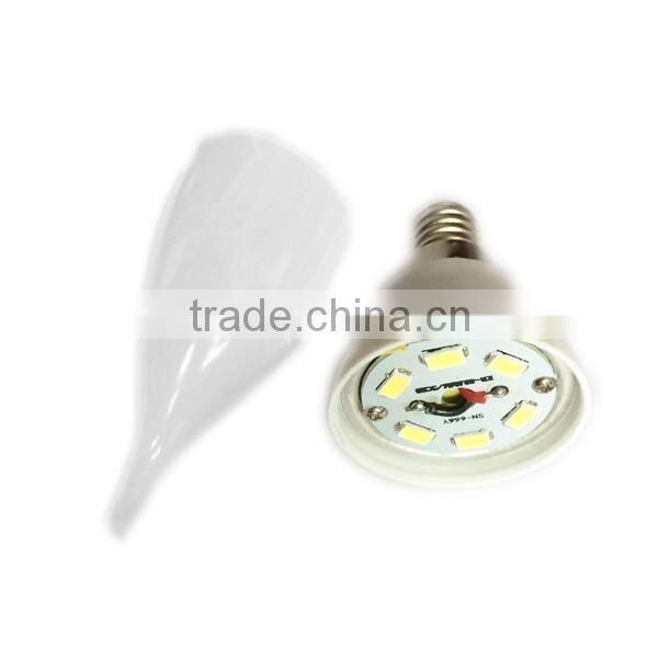 Plastic and Aluminum 3W E14 LED Bulb
