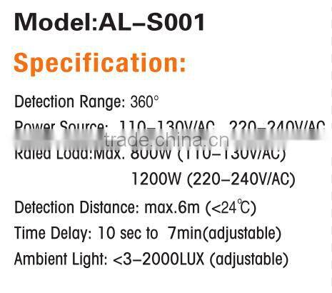 360 degree detection Celling mount sensors, PIR infrared motion sensor