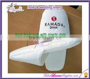 disposable Sheraton hotel white terry slippers, 5-star hotel white terry slippers used in luxury hotels