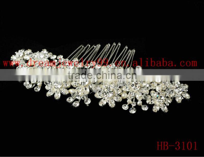 fashion gold plated alloy hair comb