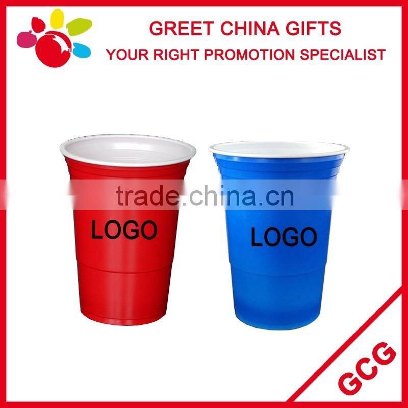 Promotional Custom Logo Printed Clear PP Plastic 10oz Disposable Ice Cream Cup Water Cup Juice Cup