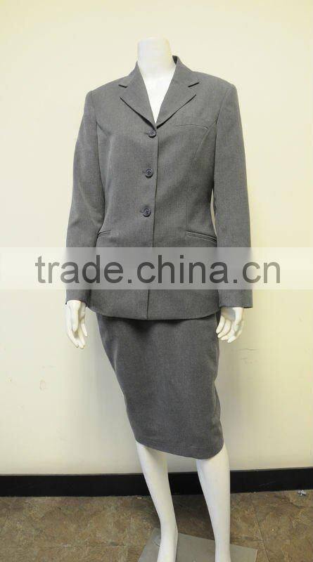 hot sell 30%wool, 70%polyester new design ladies business suits/office suits