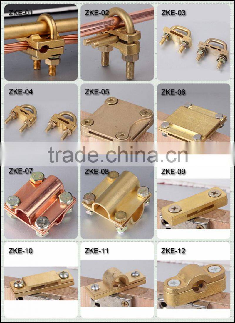 Copper Earth Rod Clamps with Brass or Copper Material