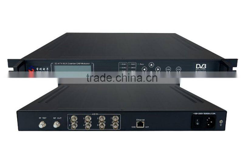 SC-4174 4in1 ASI MUX-Scrambler QAM Modulator