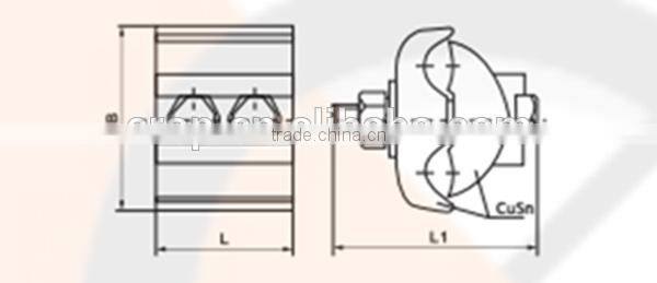 Copper parallel groove clamp / copper tinned body