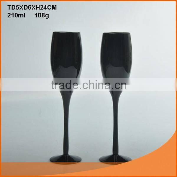 wholesale banquet glass goblet wine black glass goblet